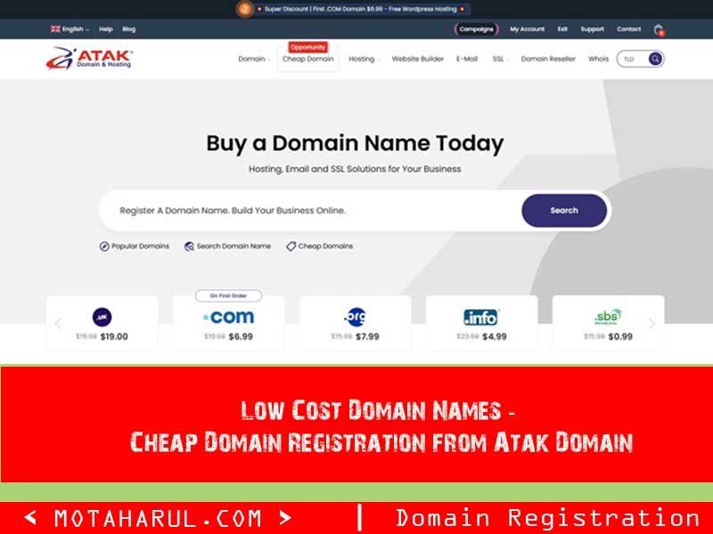 Low Cost Domain Names – Cheap Domains | AtakDomain